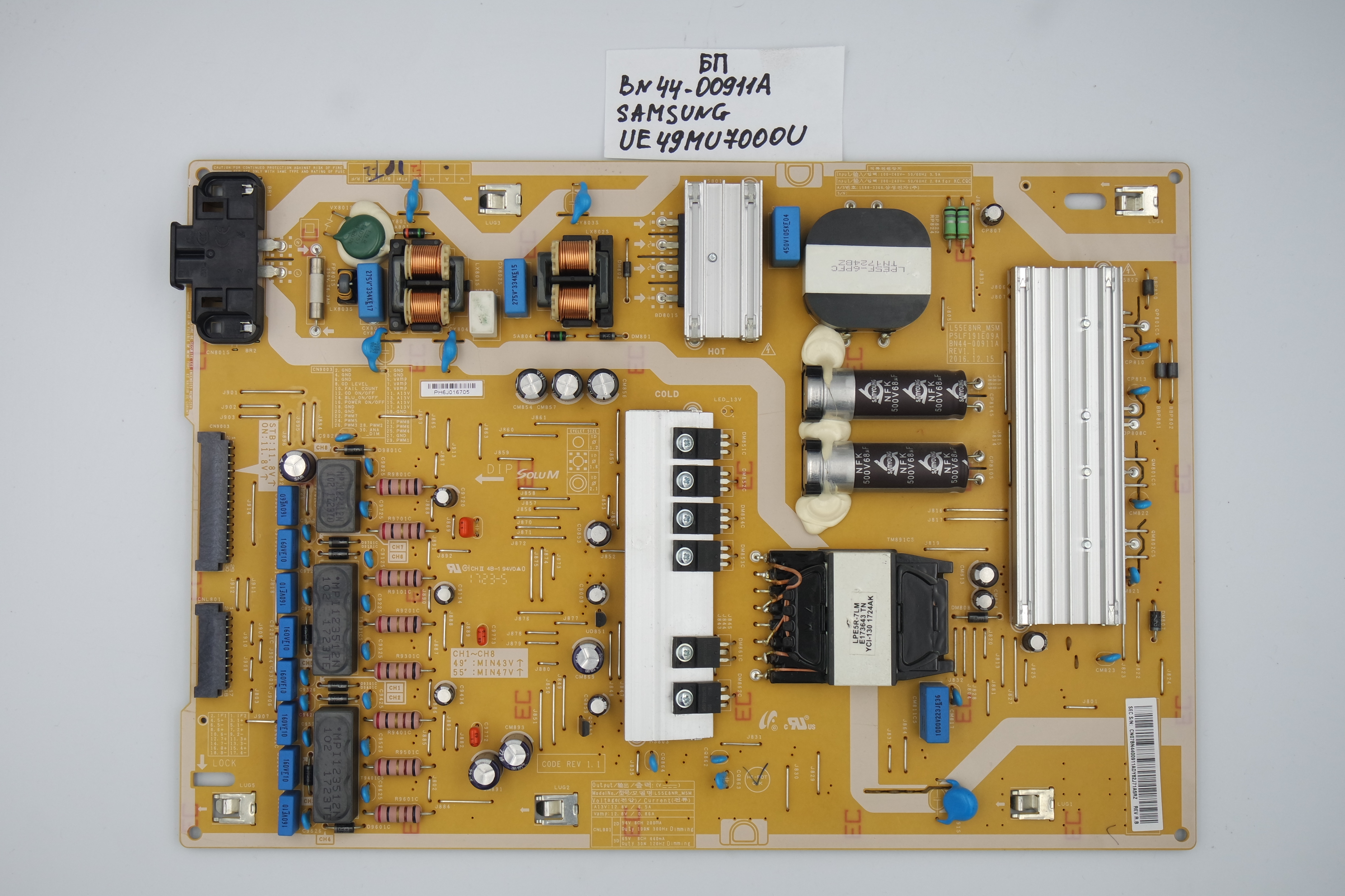 Блок питания BN44-00911A Samsung UE49MU7000U фото 1