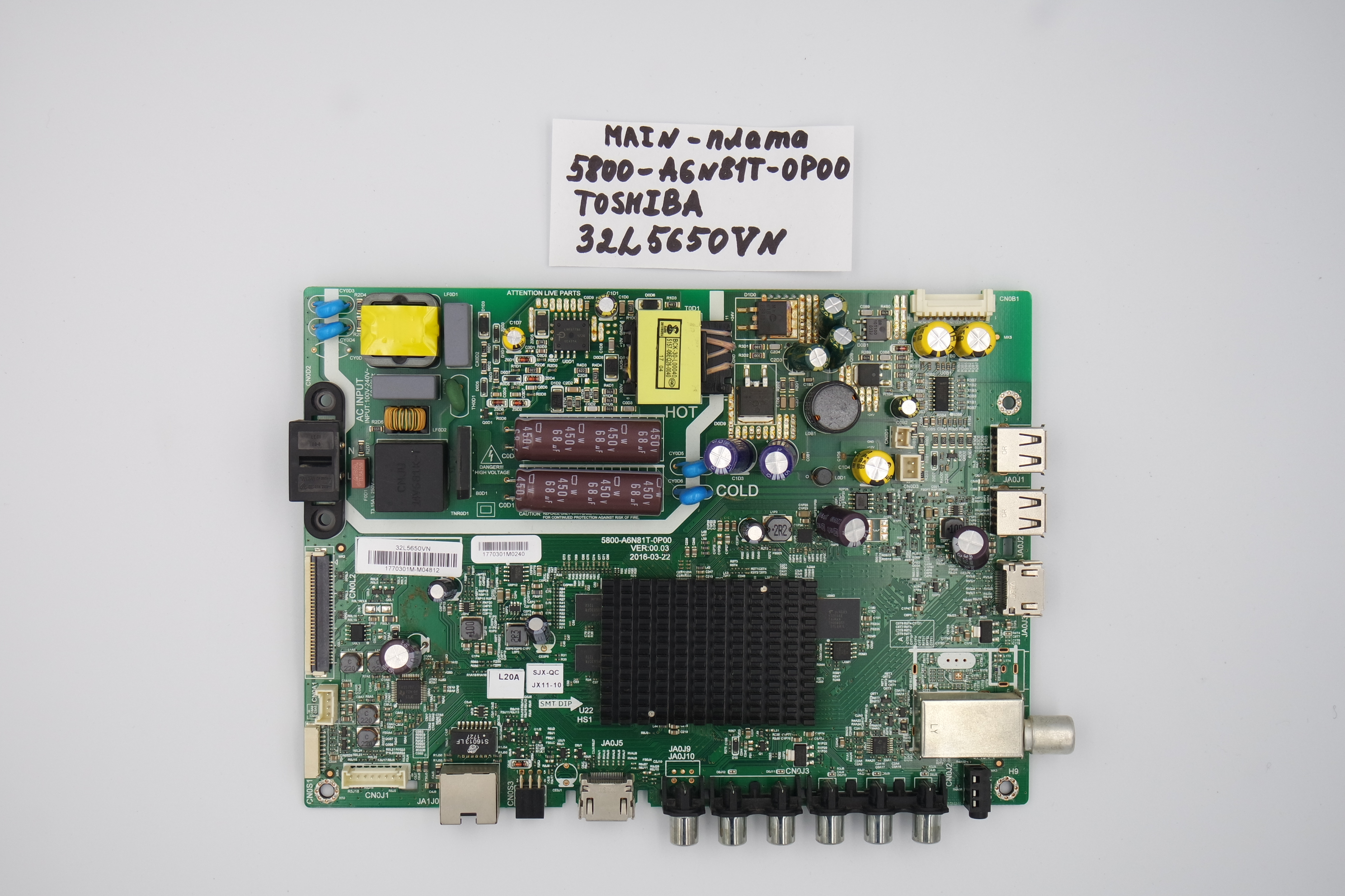 (MAIN) Основная плата 5800-A6N81T-0P00 Toshiba 32L5650VN фото 1