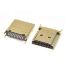Разъем HDMI вилка, 19C4C, на плату, вертикальный, HDMI-M19MS