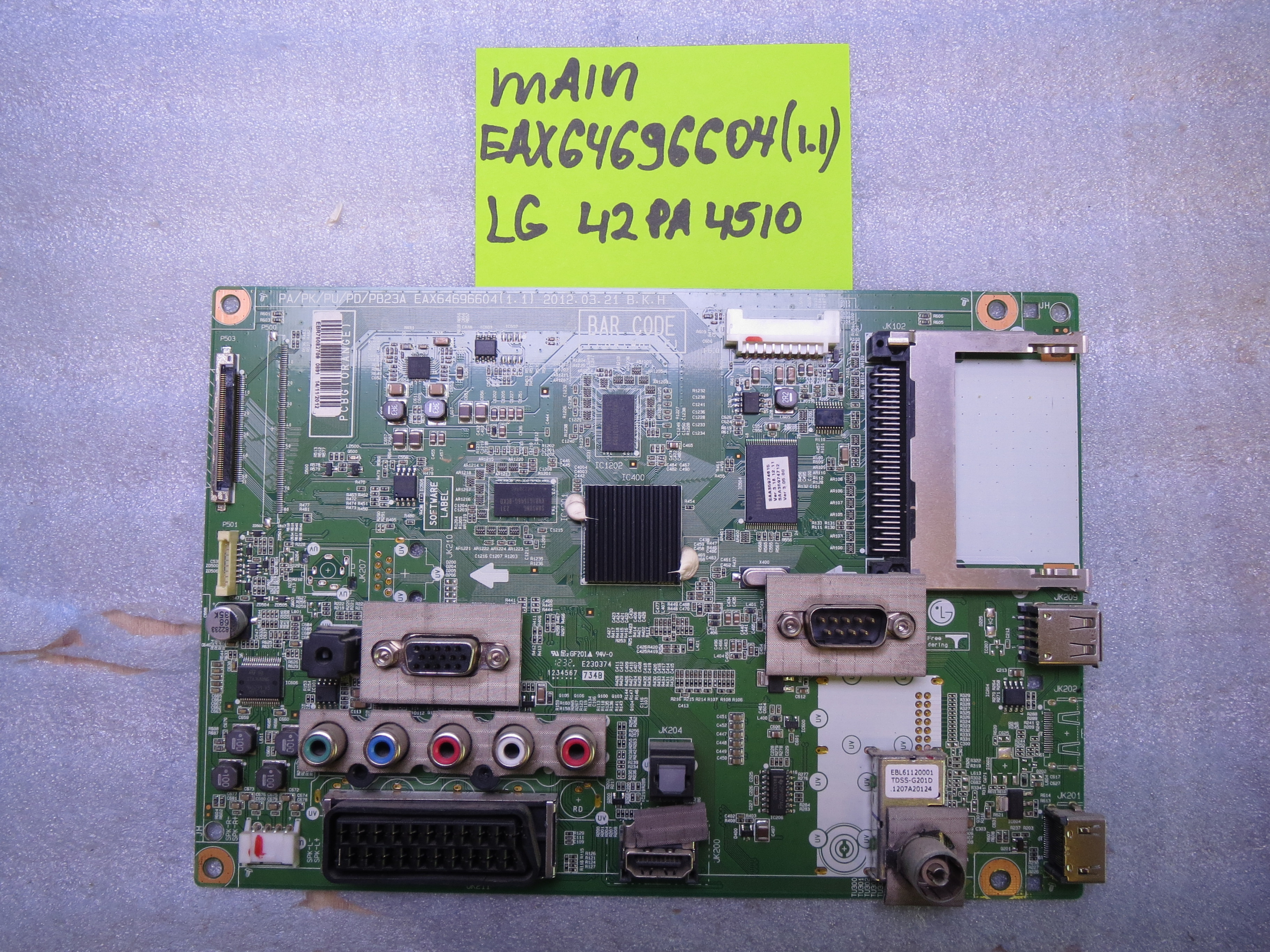 MAIN основная плата EAX64696604 (1.1) LG 42PA4510-ZG фото 1