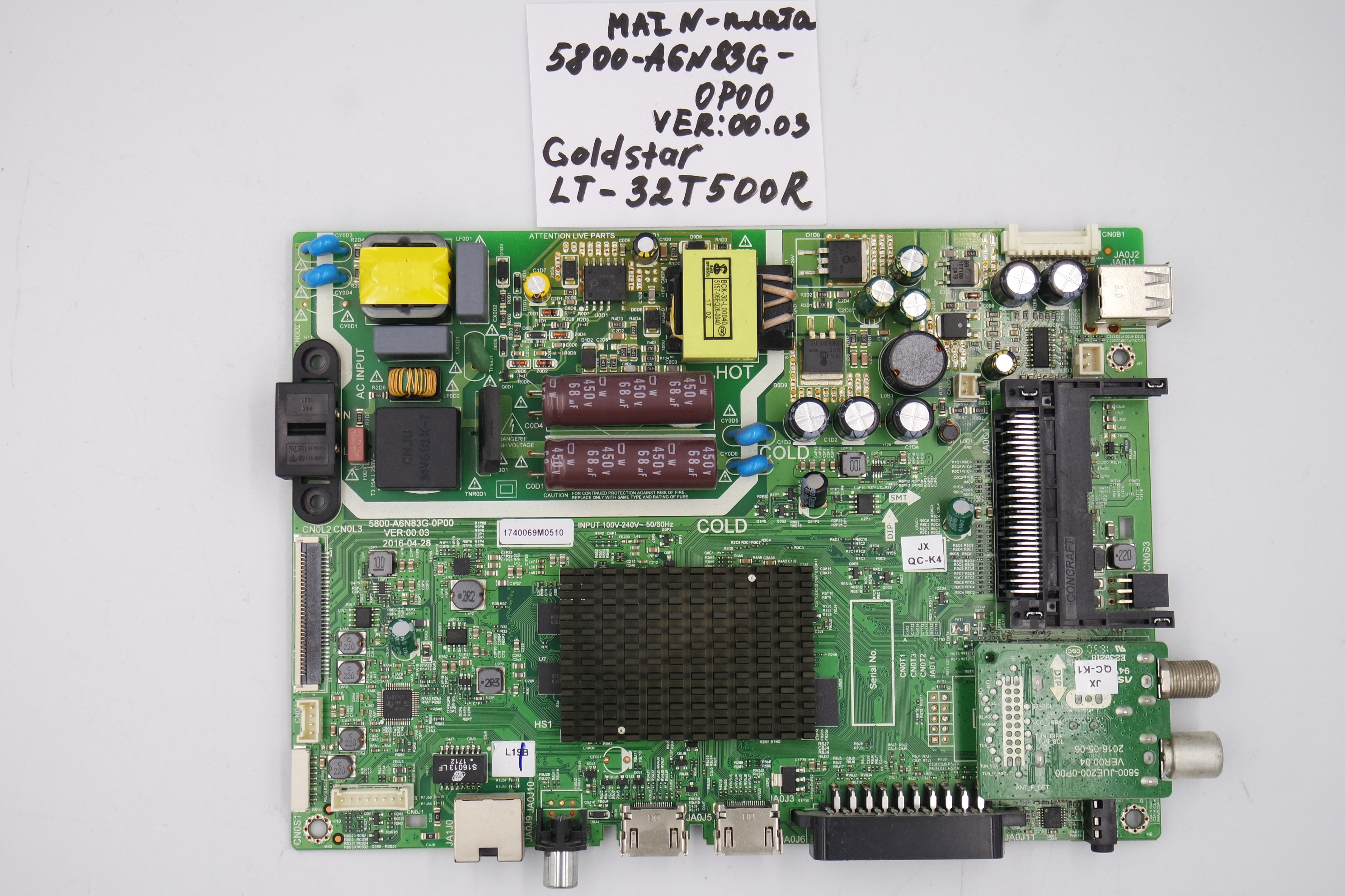 (MAIN) Основная плата 5800-A6N83G-0P00 Goldstar LT-32T500R фото 1