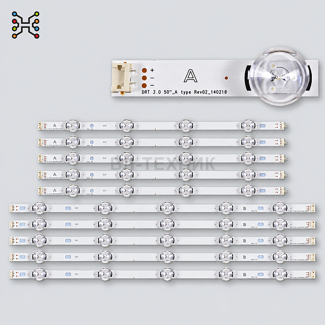 LED подсветка LG 50LB550V / 50LB580V / 50LB650V / 50LF580V / 50LY320C — 6916L-1781A/1782A, 10 планок