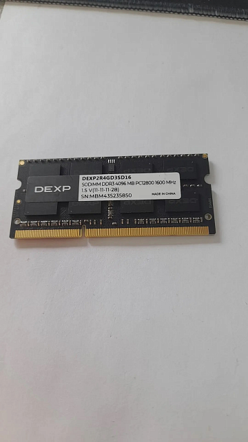 Оперативная память SODIMM DEXP 1600Mhz 4 gb