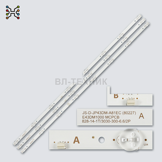 LED подсветка Akai AKTV432 / UA43EKII / UA43EK1100US / BBK 43LEX-5043/FT2C / 43LEX-5058/FT2C / 43LEM