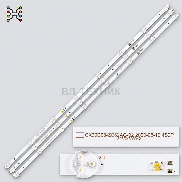 LED подсветка DEXP H39D7100E F40D7300E Haier LE40F9000CF BBK 39LEM-1045/T2C Telefunken TF-LED39S62T2