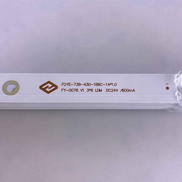 LED подсветка FOYE-738-430-1B8C-14*1.0 FY-0078 V1 3*8 LDM DC24V /600mA Б.У