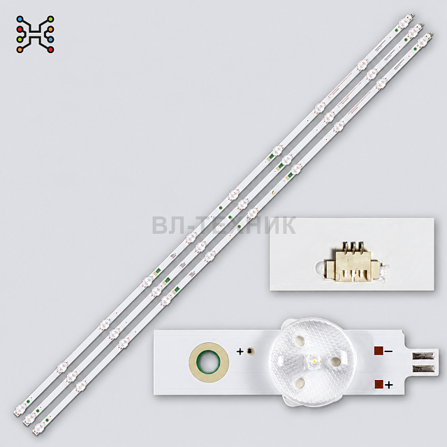 Подсветка LED50D10A-ZC62AG-03D / 30350010003D для Haier 50 Smart TV S1/S2 (комплект 3 планки, 50”)